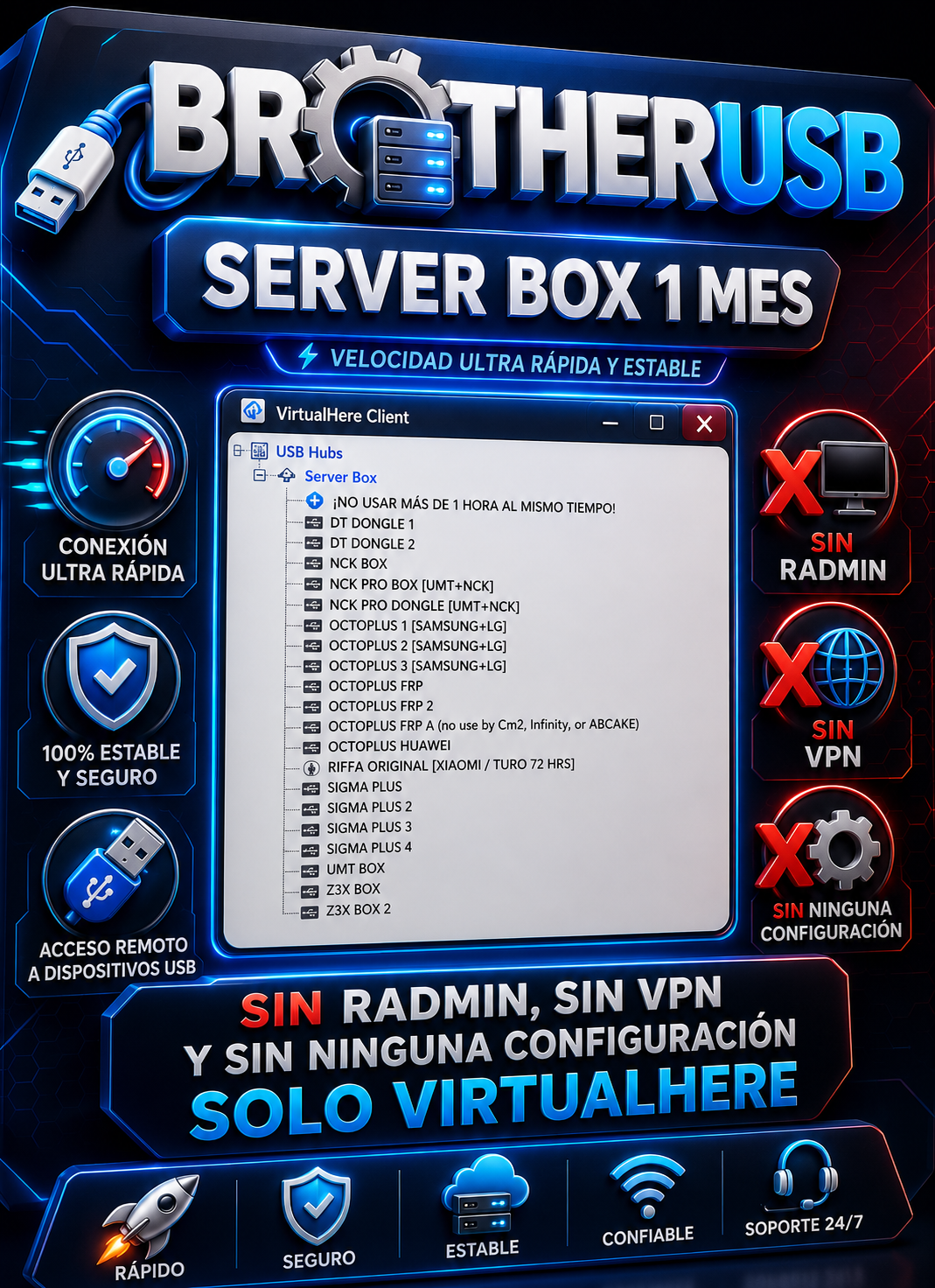 Server Box - Renta [ 1 Mes ] [UNLOCKTOOL /SIGMA / OCTOPLUS / NCK / UMT / Z3X / EFT PRO/ MDMFIX / AMT / TSM TOOL / DFT PRO & Otras .... ]