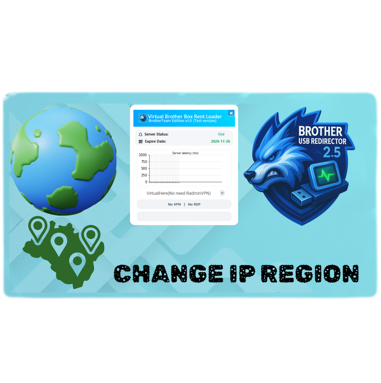 Change IP address on your Brother USB or virtual device here