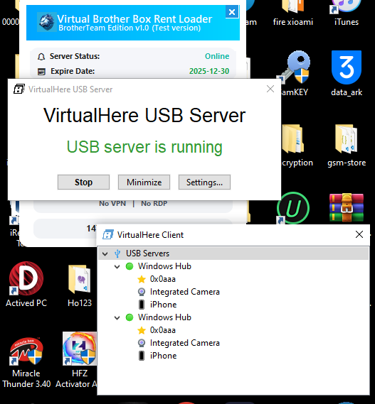 VirtualHere Loader (No VPN & No RDP) - 1 Year ✅